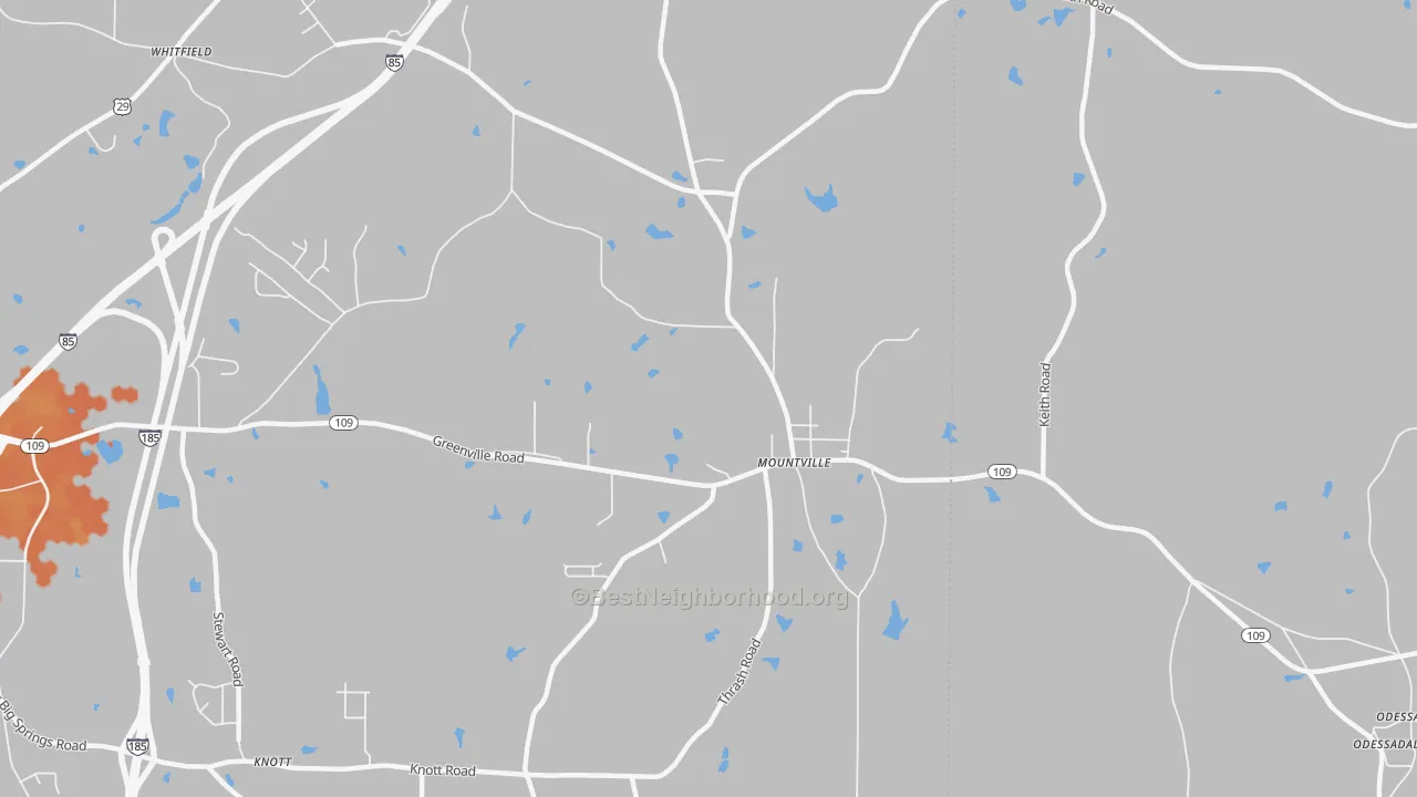 Bike Grade map of Mountville, GA