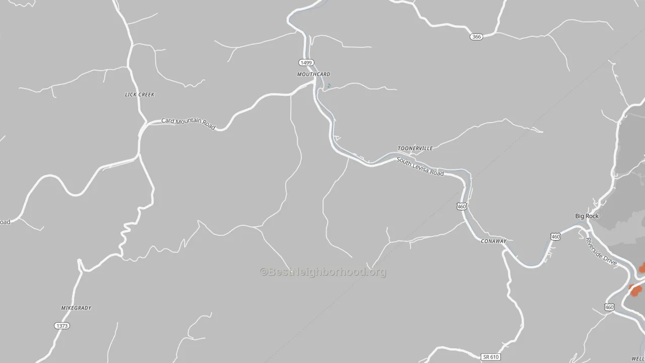Bike Grade map of Mouthcard, KY