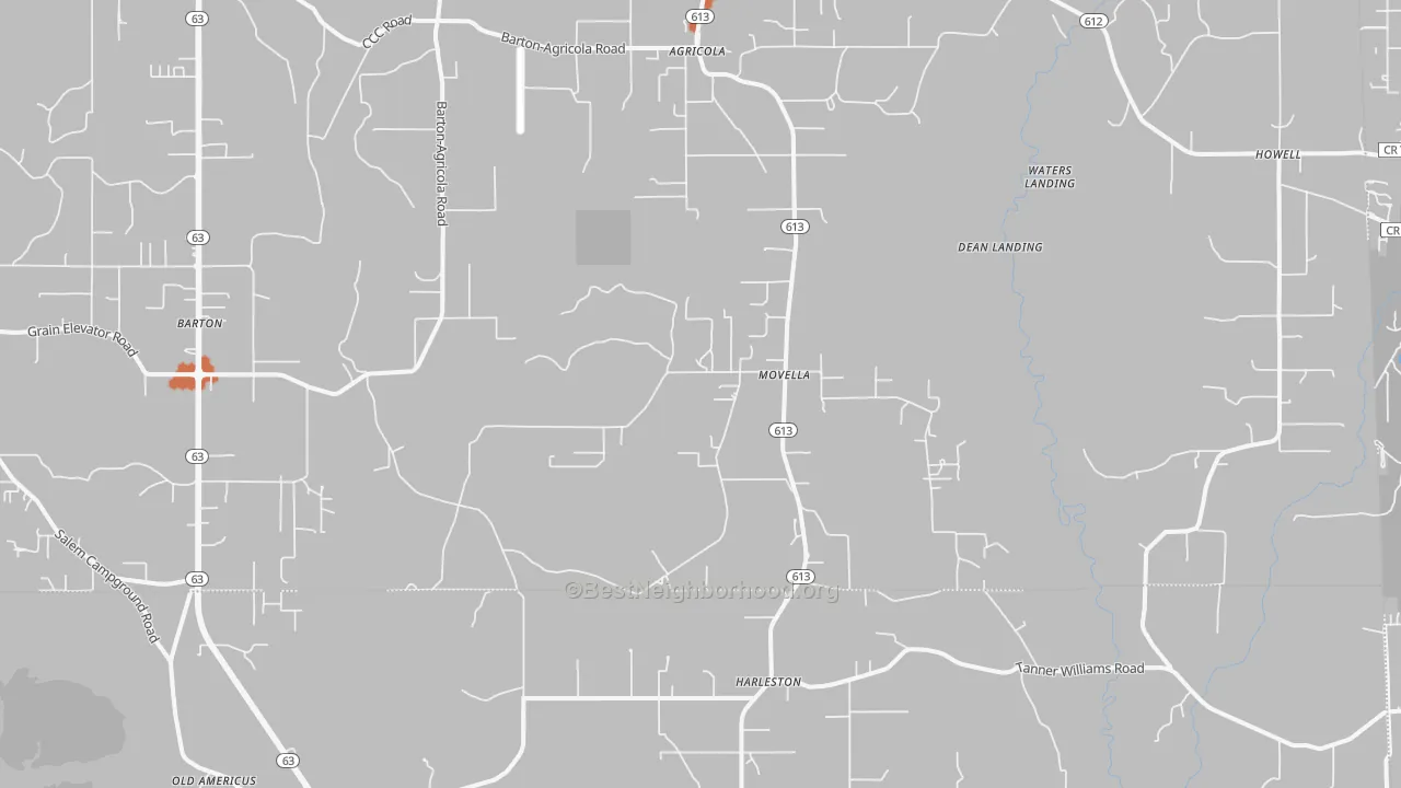 Bike Grade map of Movella, MS