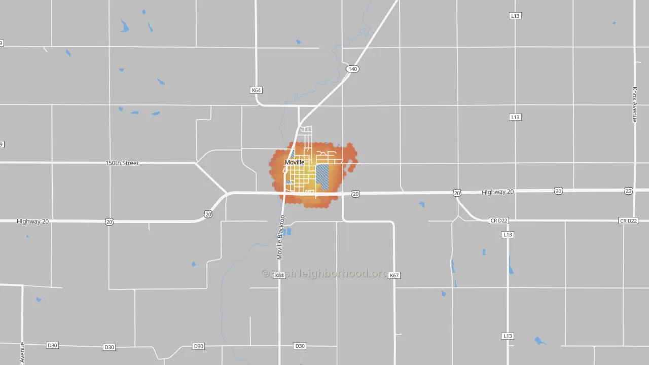 Bike Grade map of Moville, IA