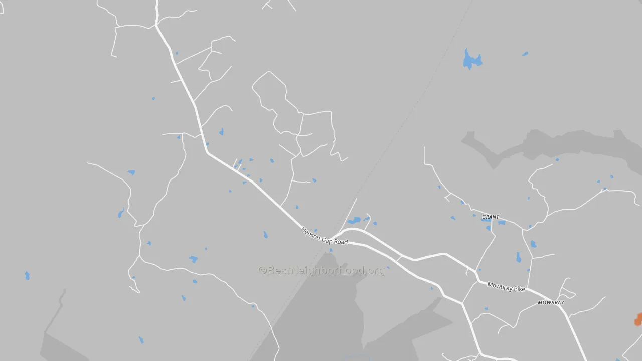 Bike Grade map of Mowbray, TN