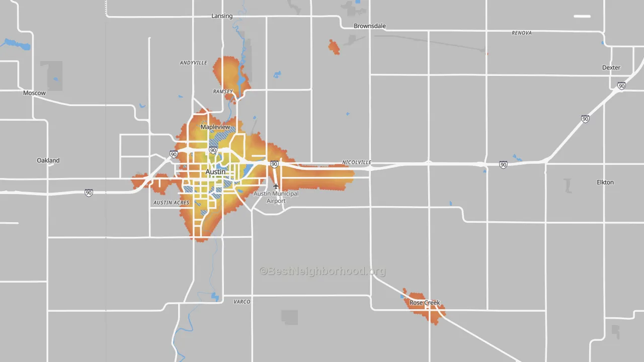 Bike Grade map of Mower County, MN