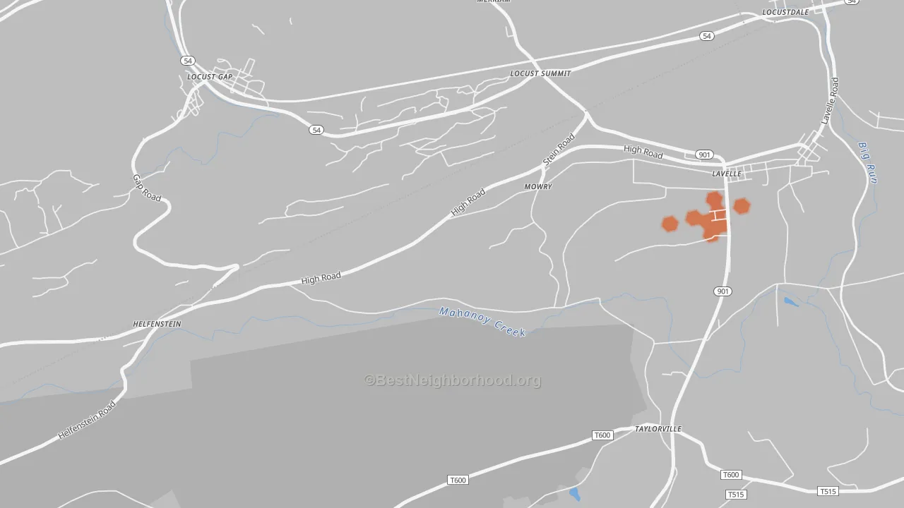 Bike Grade map of Mowry, PA