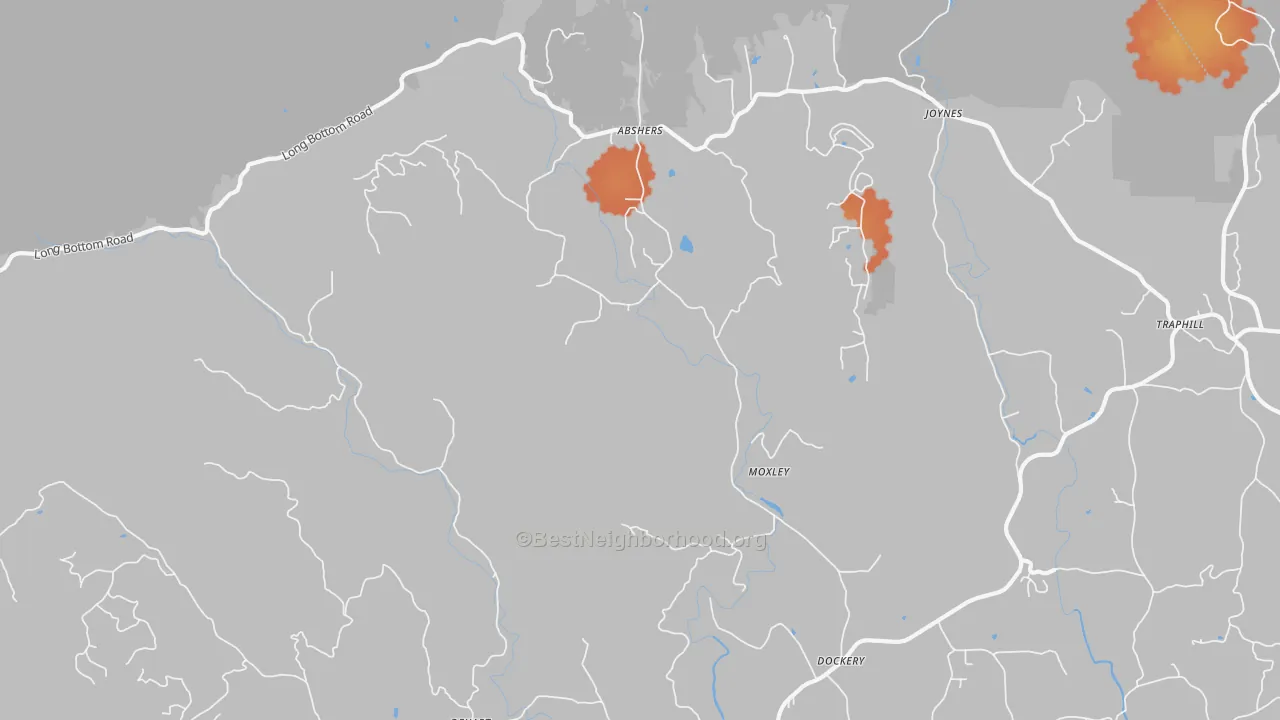 Bike Grade map of Moxley, NC
