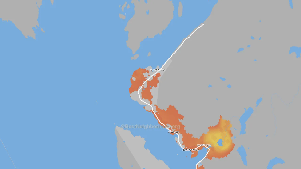 Bike Grade map of Mud Bay, AK