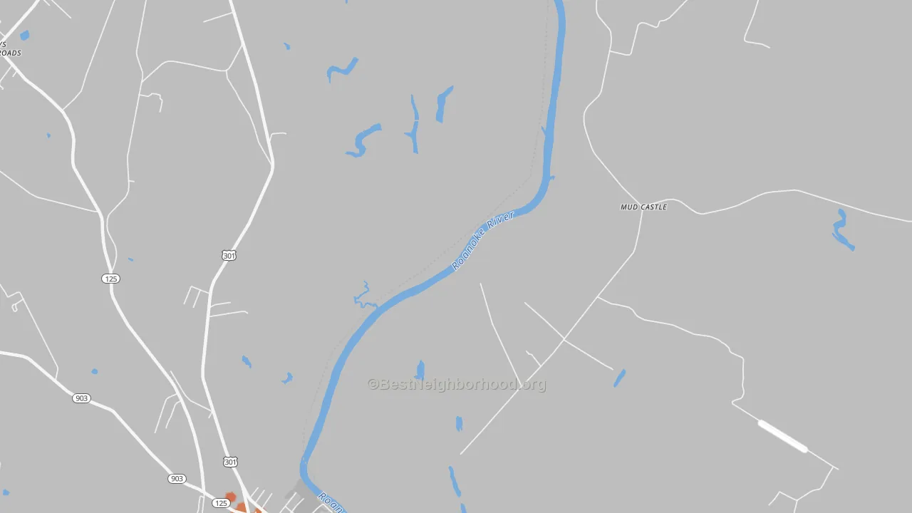Bike Grade map of Mud Castle, NC