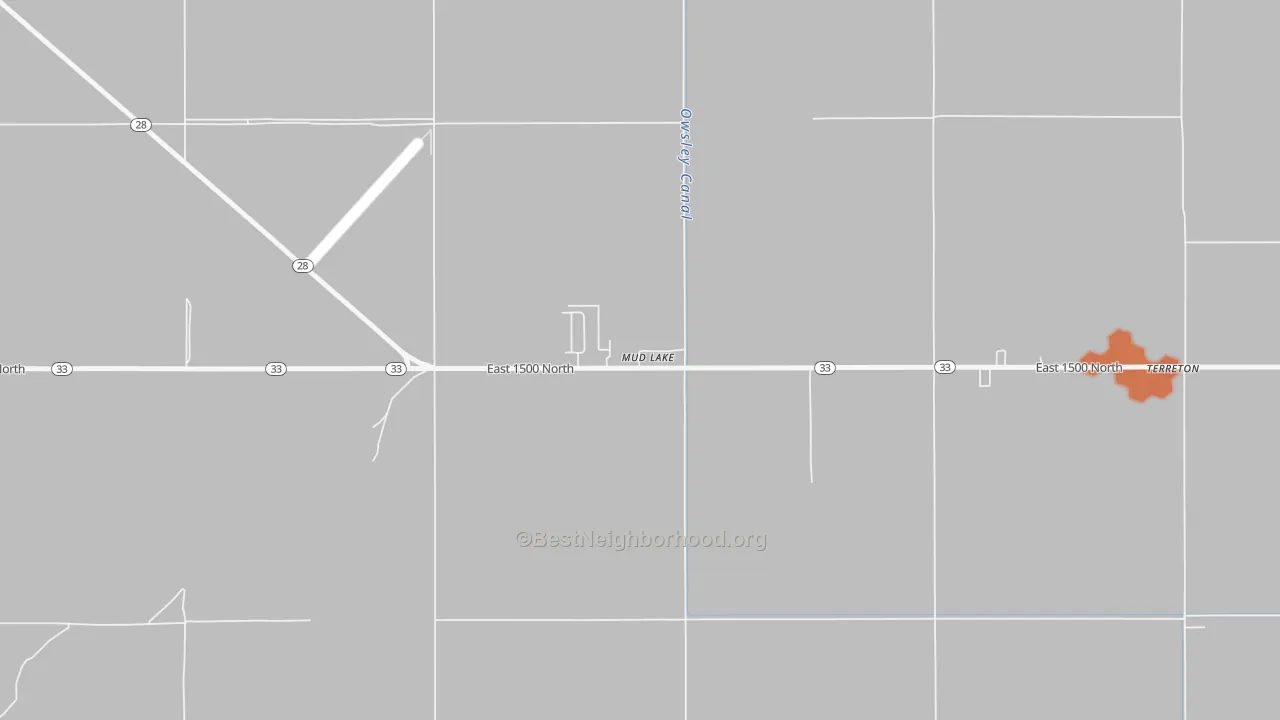 Bike Grade map of Mud Lake, ID