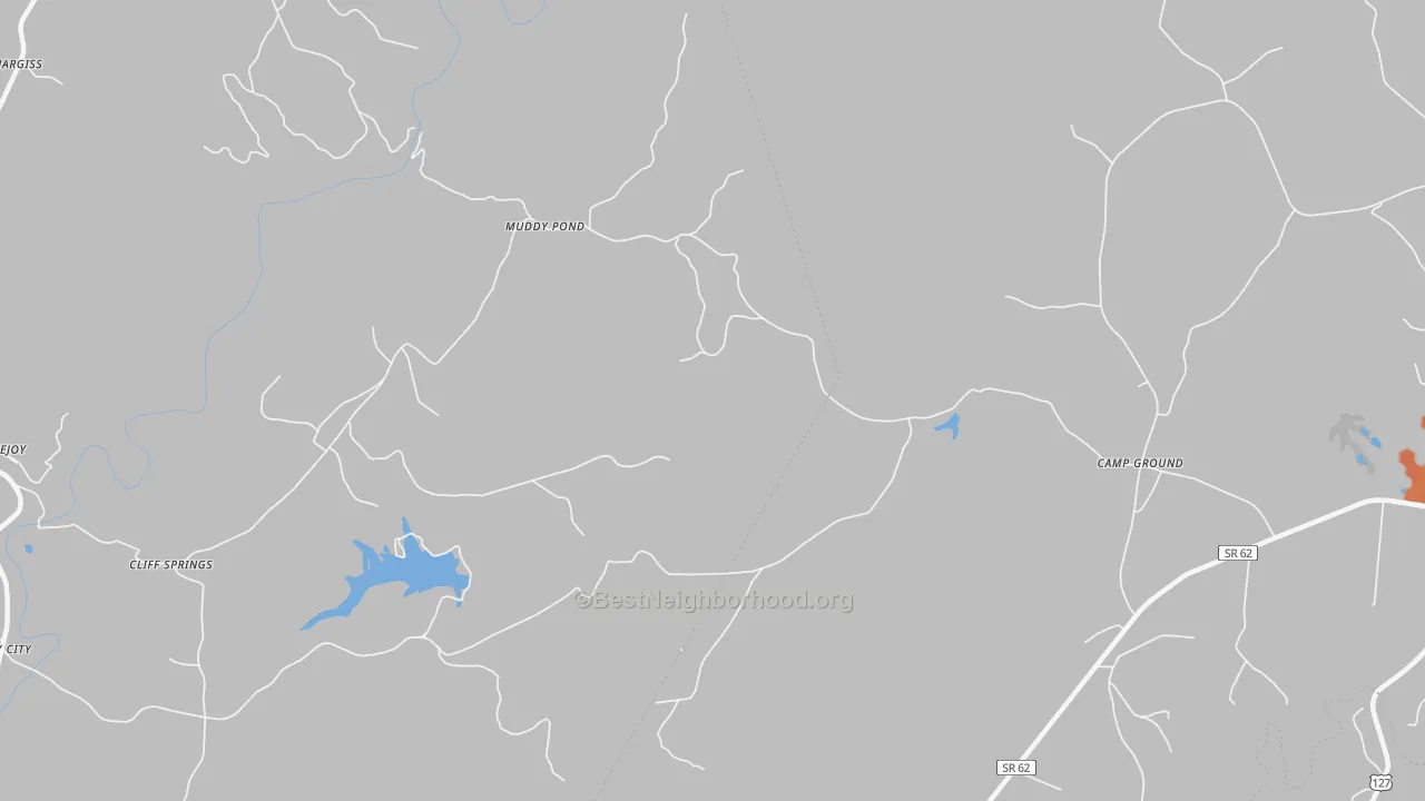 Bike Grade map of Muddy Pond, TN