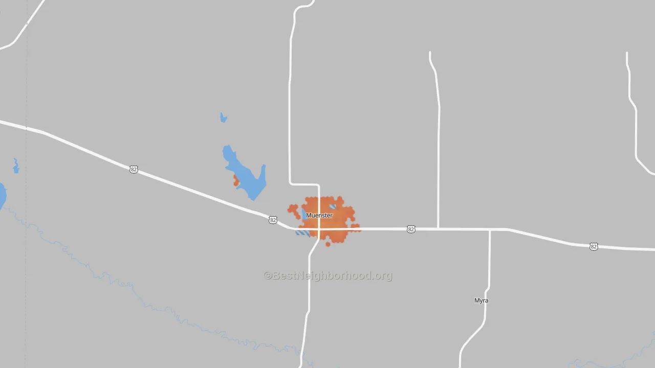 Bike Grade map of Muenster, TX