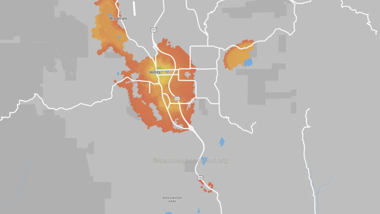 Bike Grade map of Muir, CA