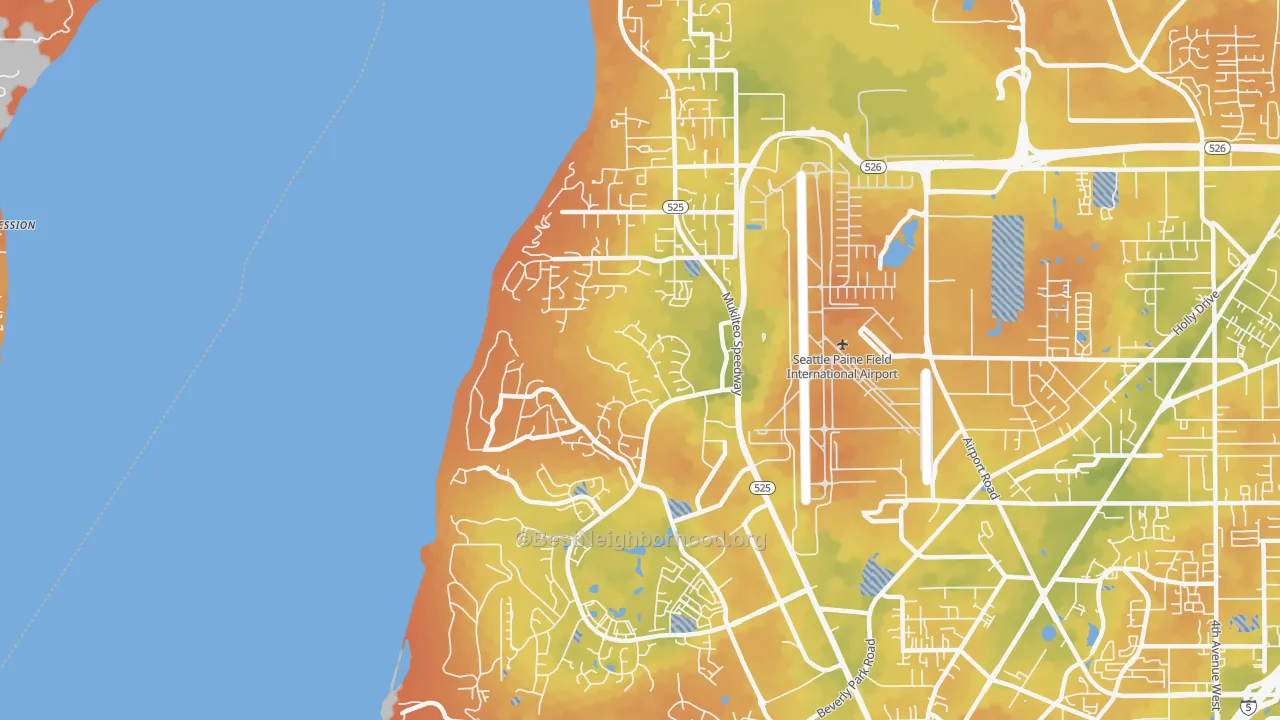 Bike Grade map of Mukilteo, WA
