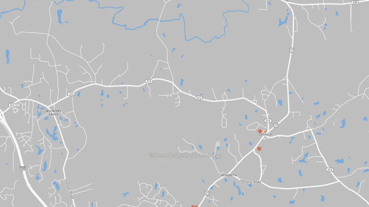 Bike Grade map of Mulberry Grove, GA