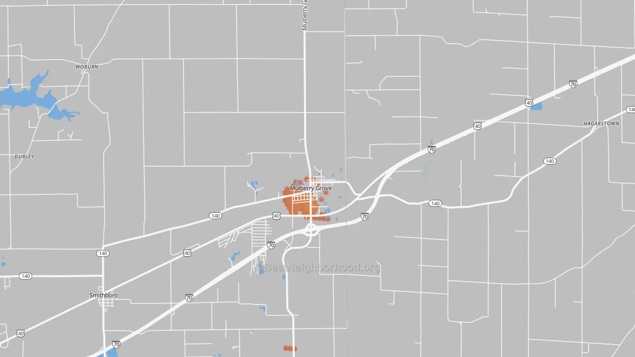 Bike Grade map of Mulberry Grove, IL