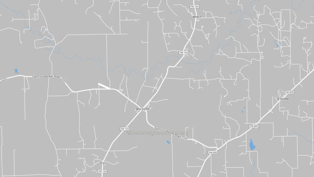Bike Grade map of Muldoon, TX