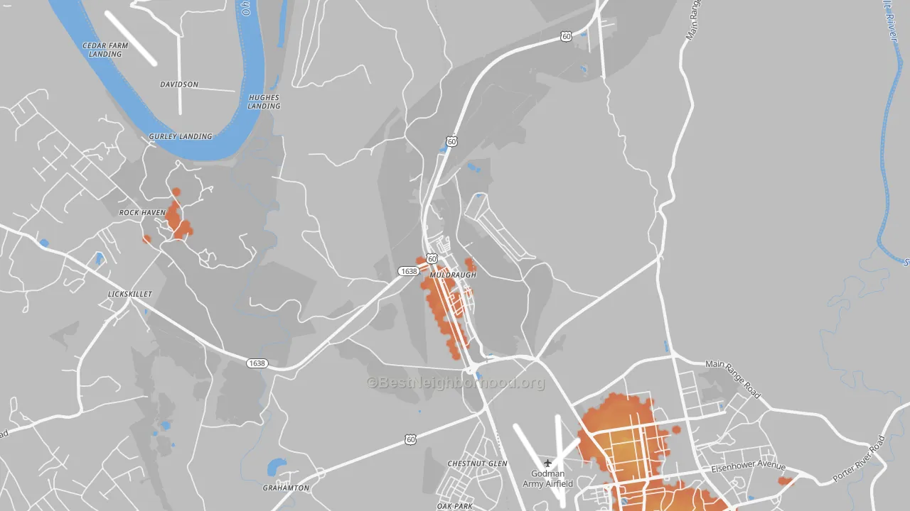 Bike Grade map of Muldraugh, KY