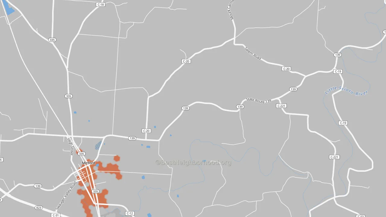 Bike Grade map of Mule Town, OH
