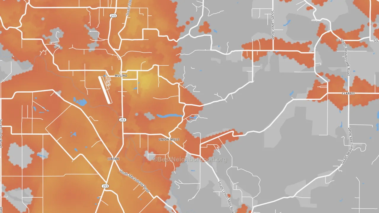 Bike Grade map of Mulino, OR