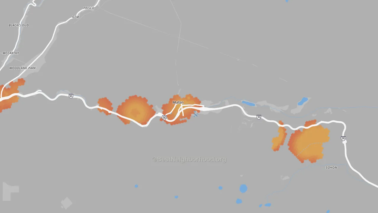 Bike Grade map of Mullan, ID