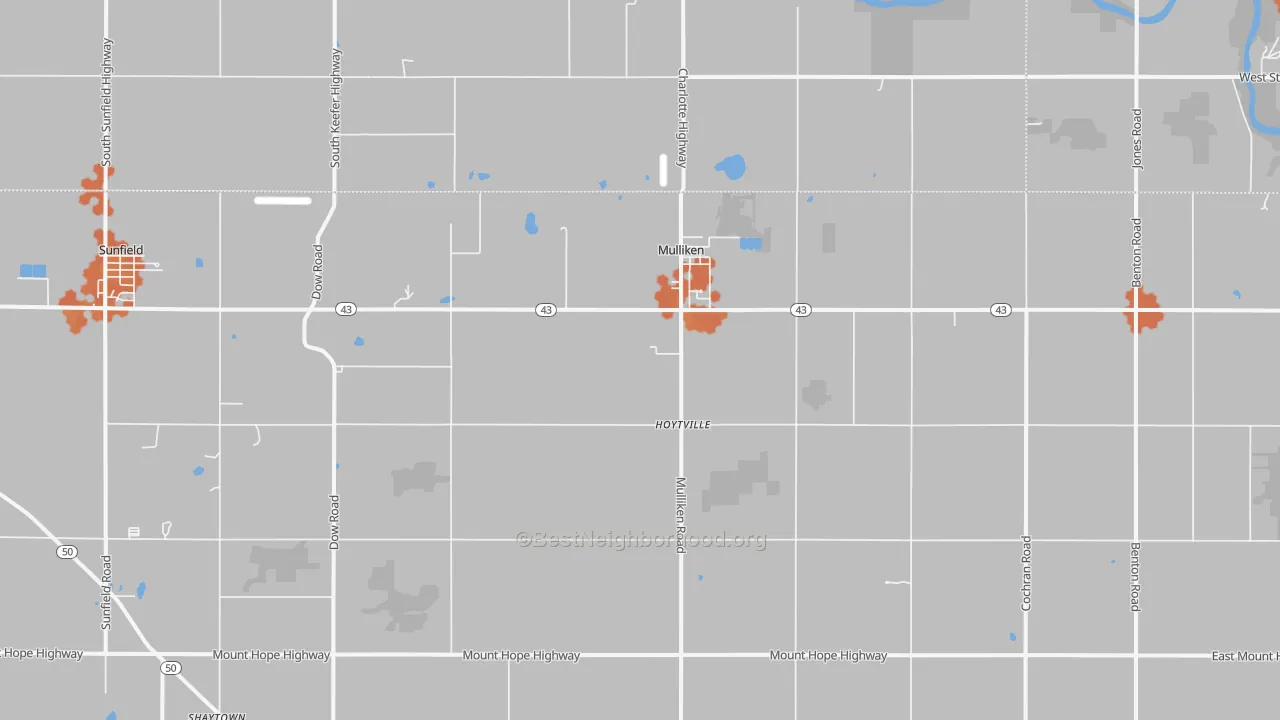 Bike Grade map of Mulliken, MI