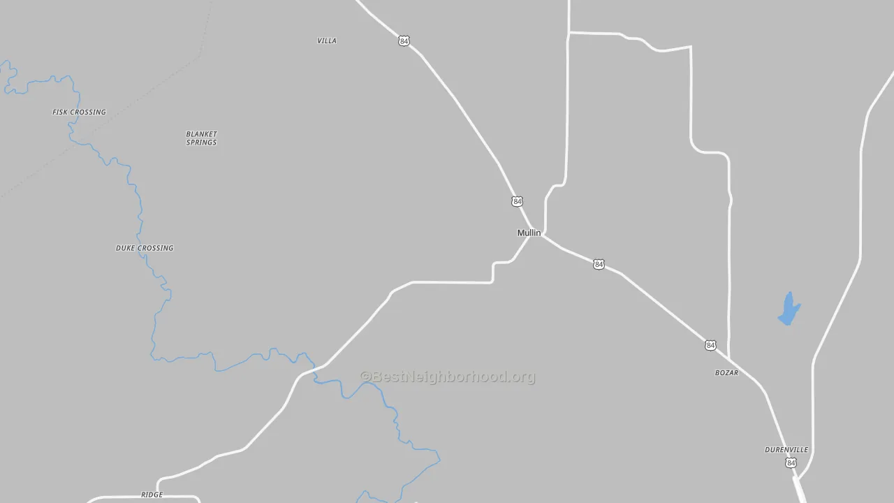Bike Grade map of Mullin, TX