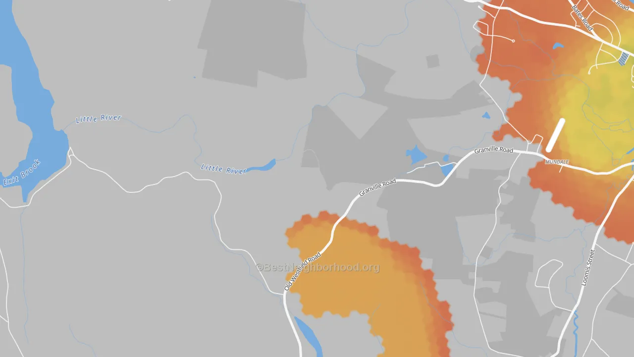 Bike Grade map of Mundale, MA
