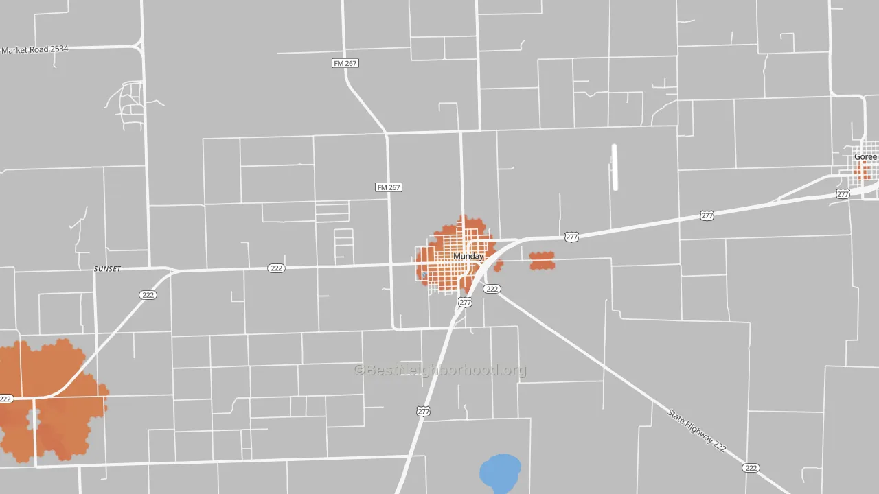 Bike Grade map of Munday, TX