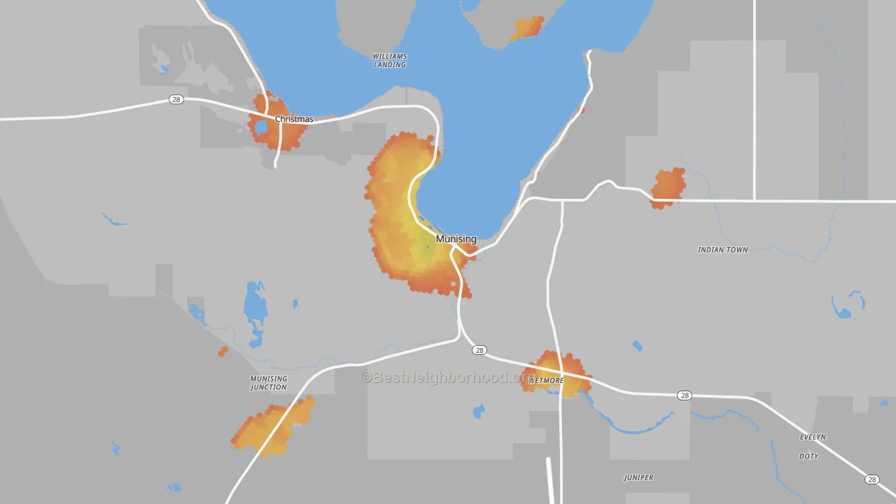 Bike Grade map of Munising, MI