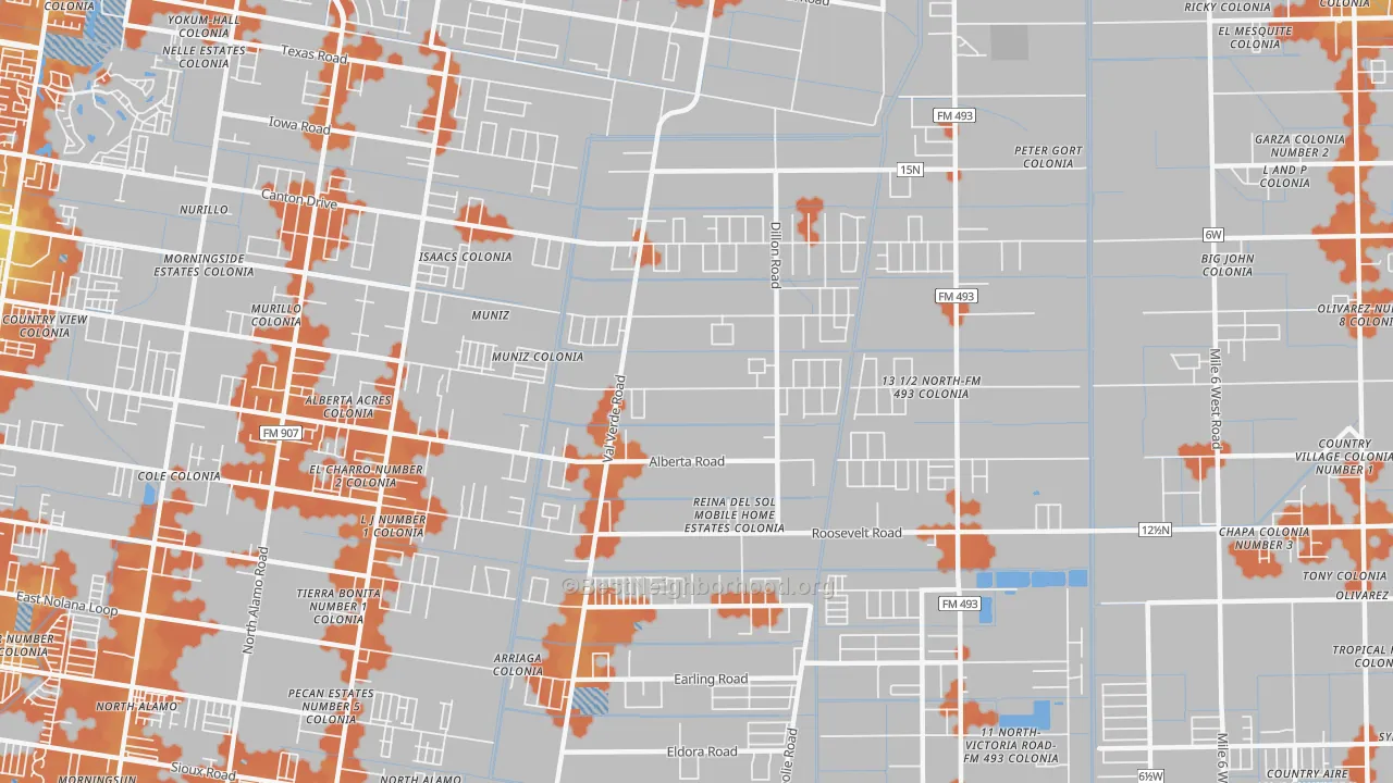 Bike Grade map of Muniz, TX