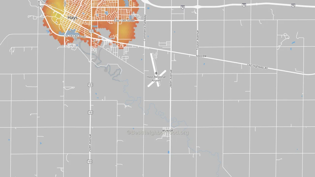 Bike Grade map of Munjor, KS