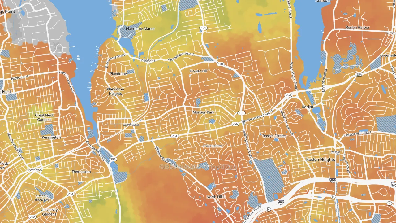 Bike Grade map of Munsey Park, NY