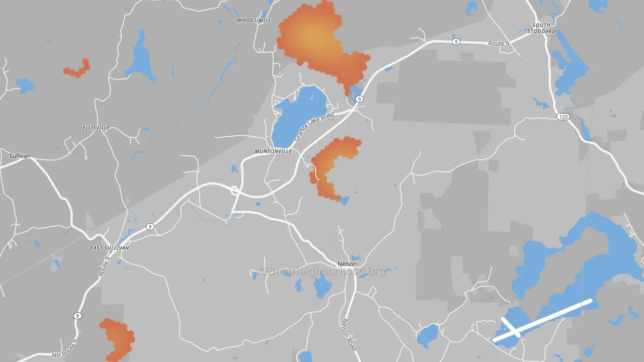 Bike Grade map of Munsonville, NH