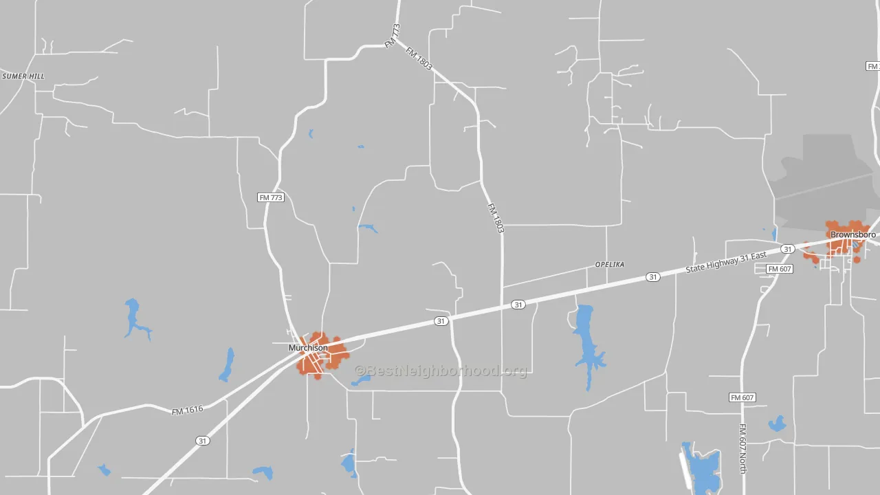 Bike Grade map of Murchison, TX