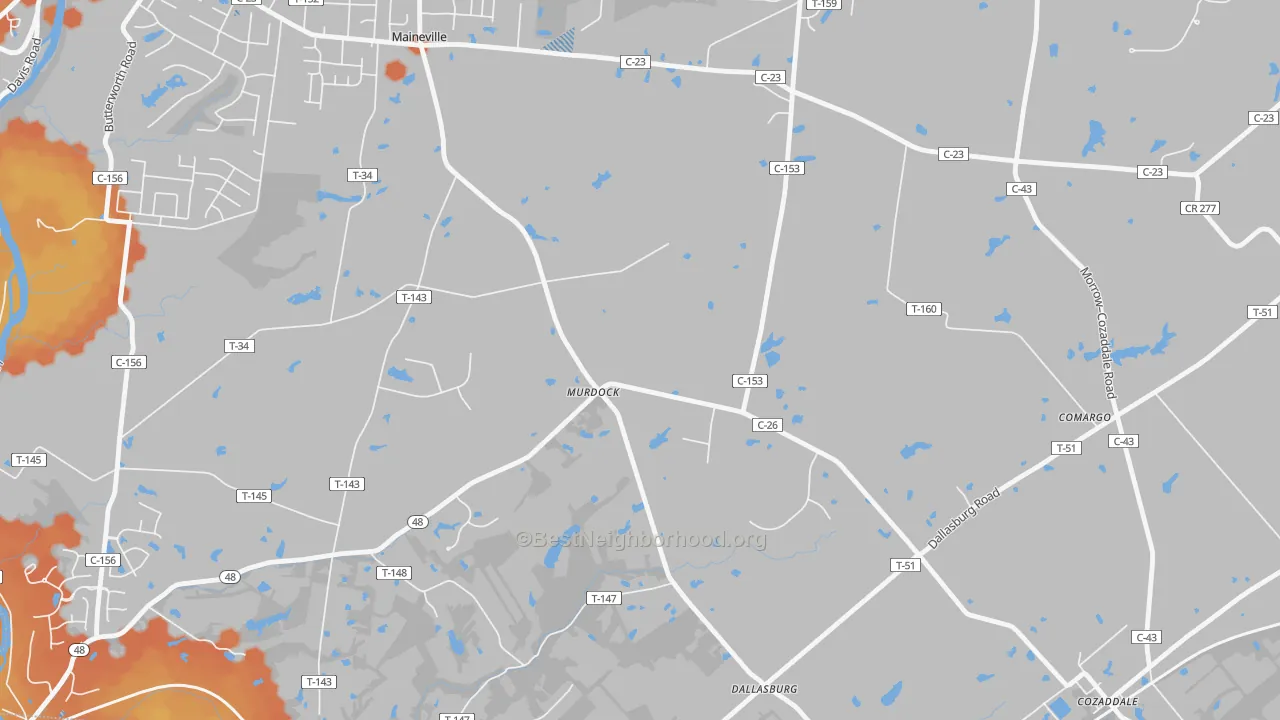 Bike Grade map of Murdock, OH