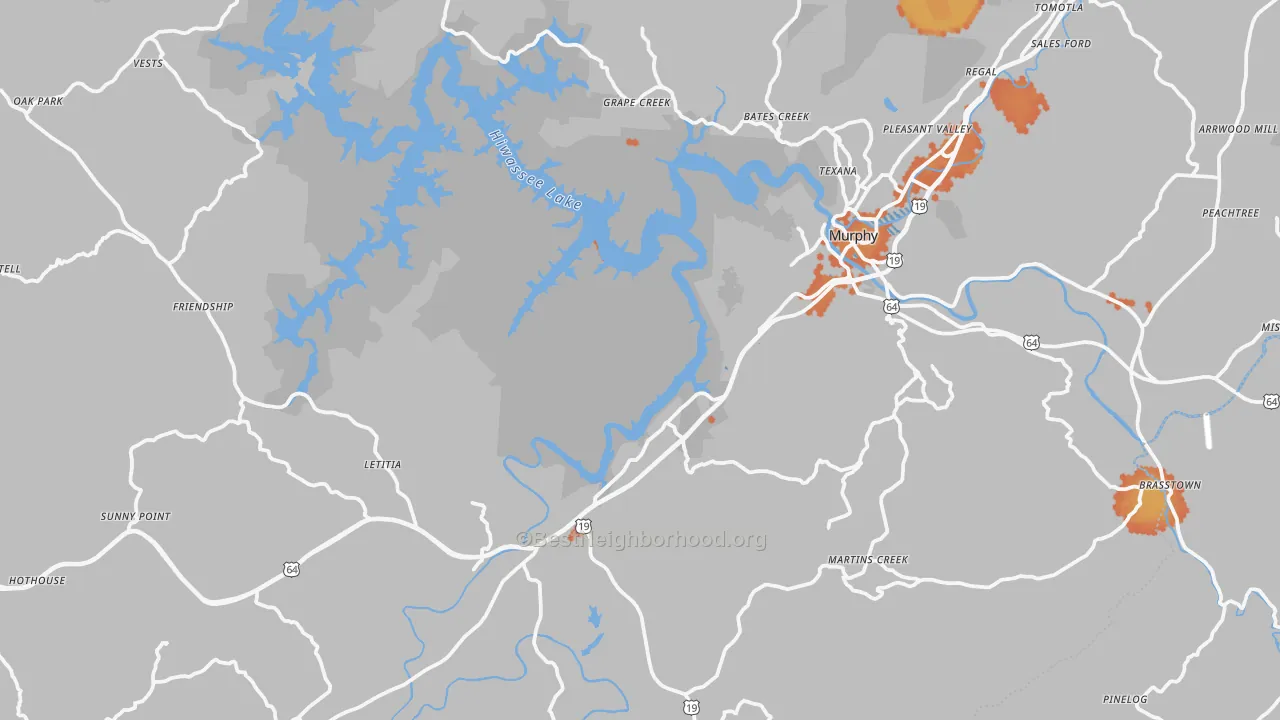 Bike Grade map of Murphy, NC
