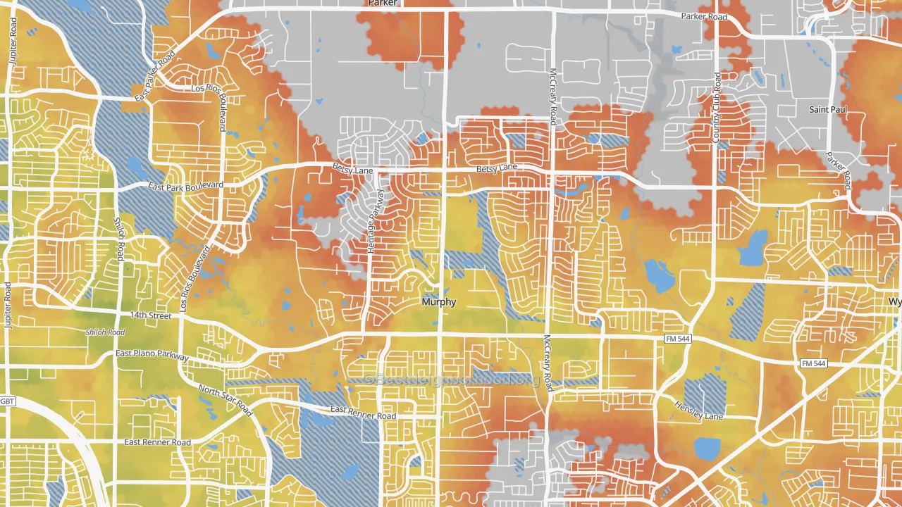 Bike Grade map of Murphy, TX