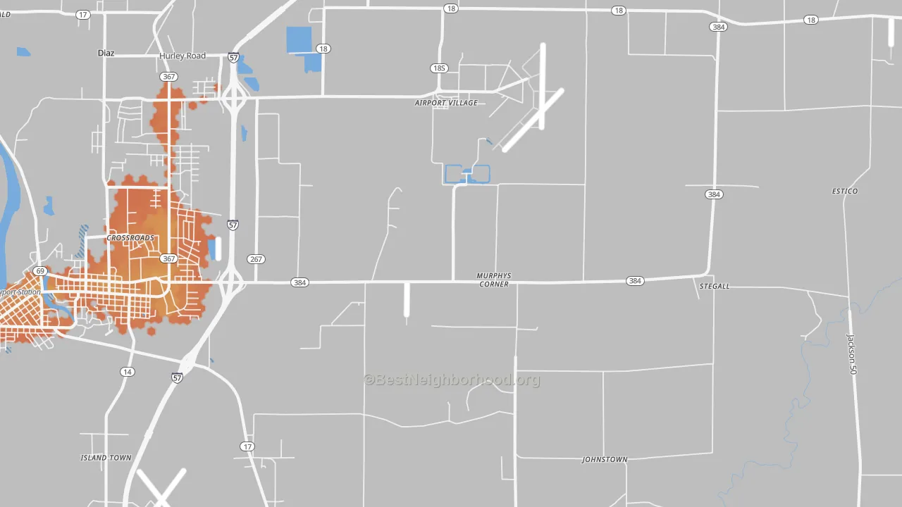 Bike Grade map of Murphys Corner, AR