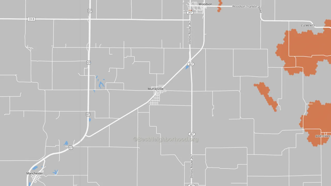 Bike Grade map of Murrayville, IL