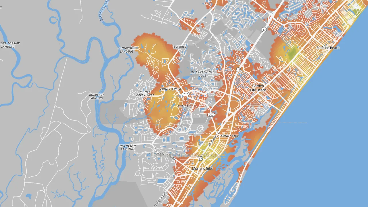 Bike Grade map of Murrells Inlet, SC