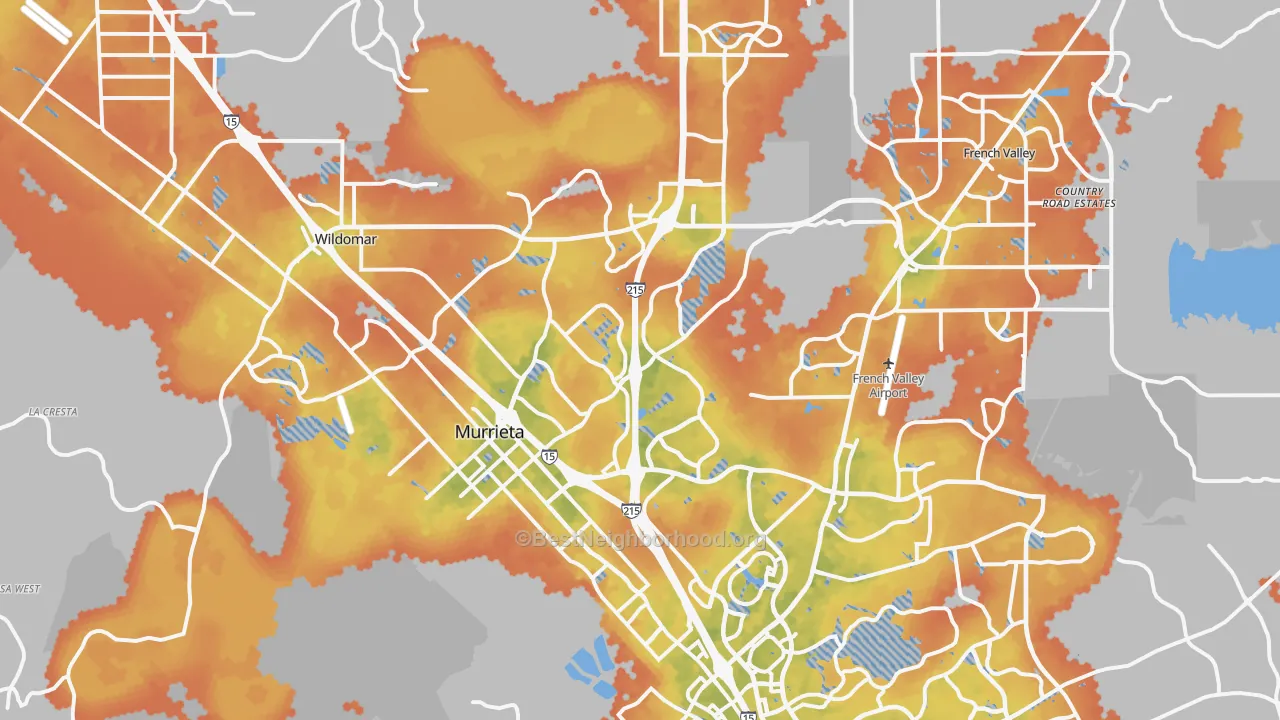 Bike Grade map of Murrieta, CA