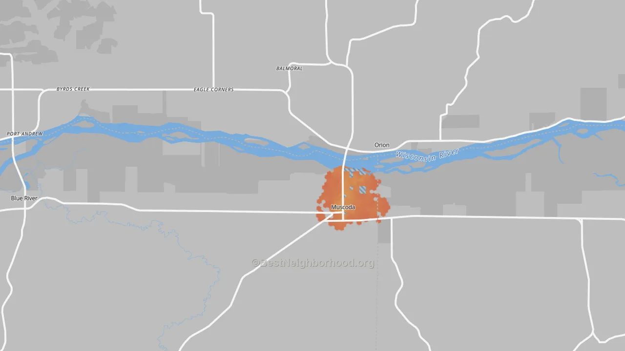 Bike Grade map of Muscoda, WI