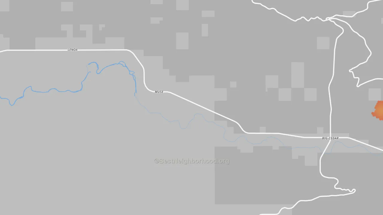 Bike Grade map of Muse, OK