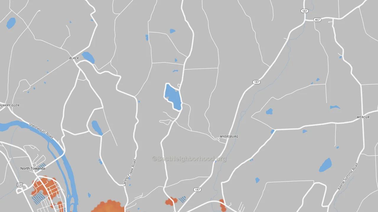 Bike Grade map of Myersburg, PA