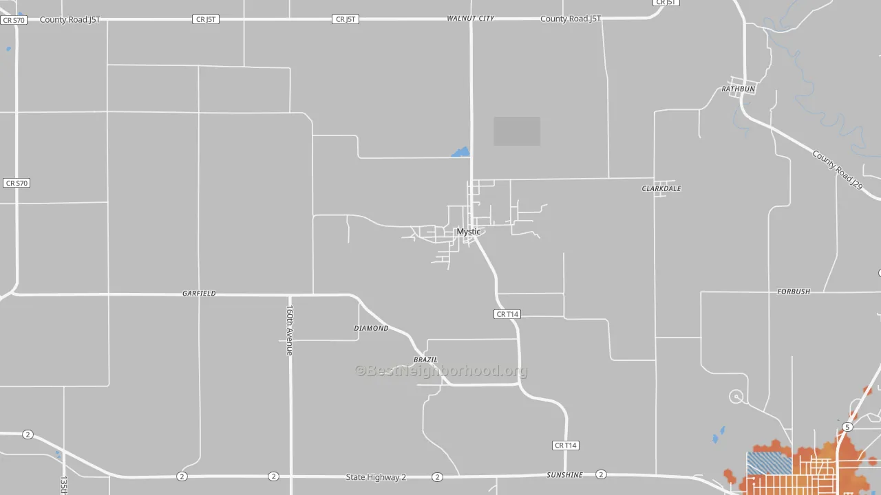 Bike Grade map of Mystic, IA