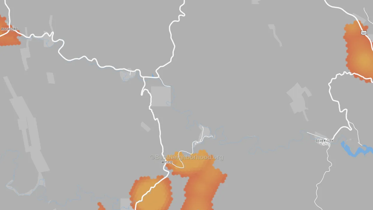 Bike Grade map of Mystic, SD
