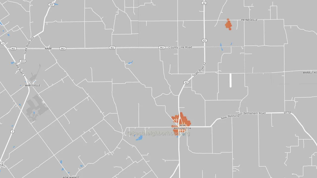 Bike Grade map of Nabb, IN