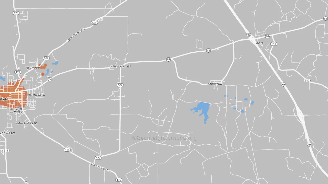 Bike Grade map of Naborton, LA