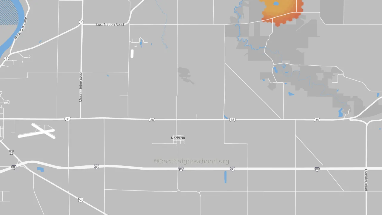 Bike Grade map of Nachusa, IL