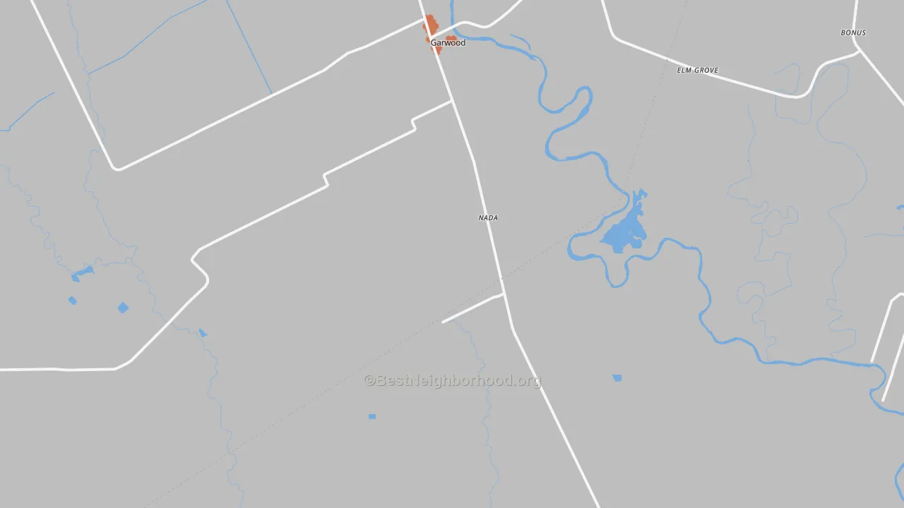 Bike Grade map of Nada, TX