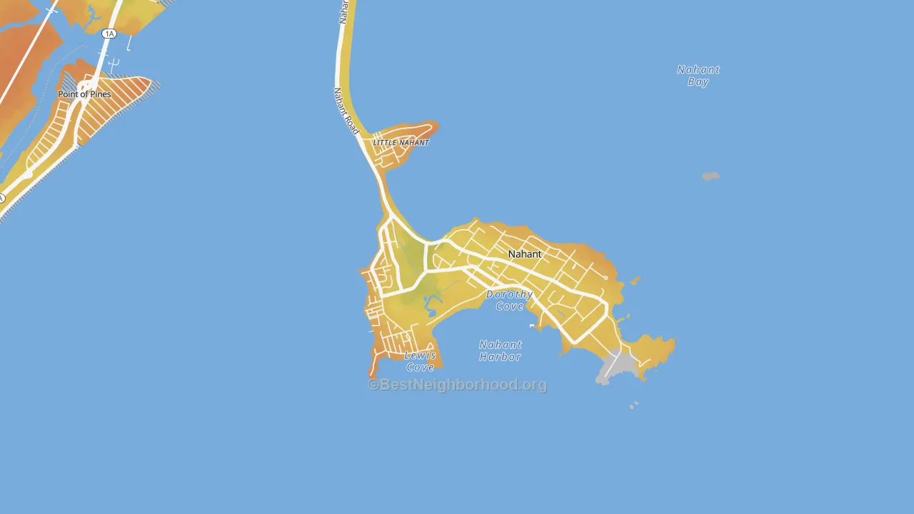 Bike Grade map of Nahant, MA