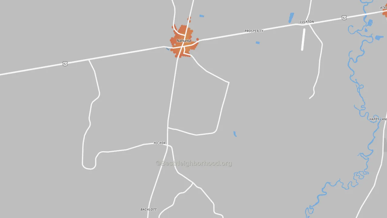Bike Grade map of Nahunta, GA